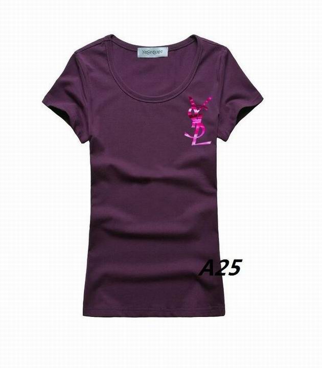 YSL short round collar T woman S-XL-074